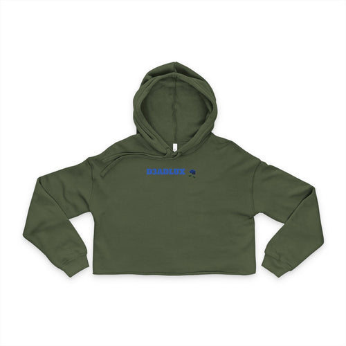 Cropped Hoodie — Minimal Blue 'DEADLUX' Logo Women's Hooded Sweatshirt