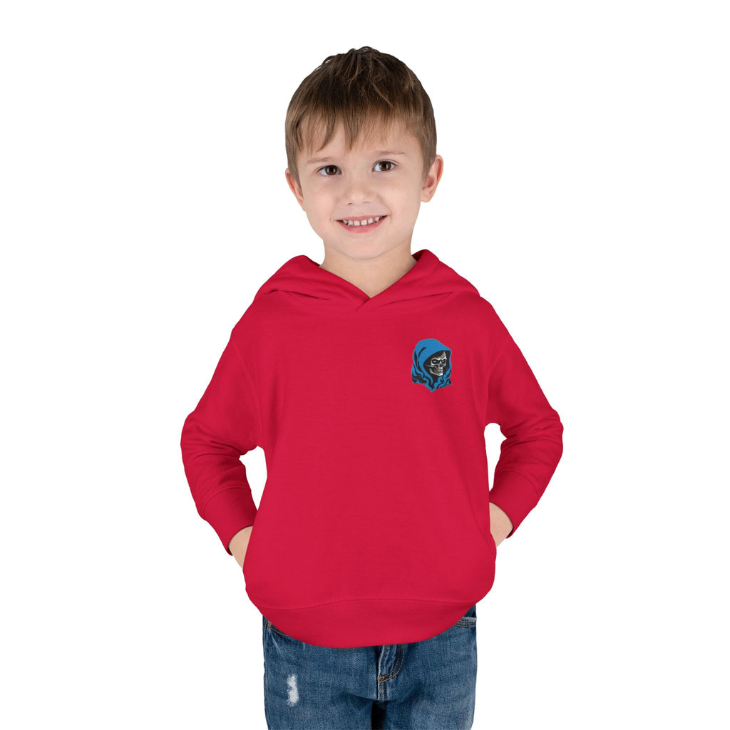 Toddler Hoodie with Blue Hooded Skull Graphic — Cute Edgy Kids Pullover