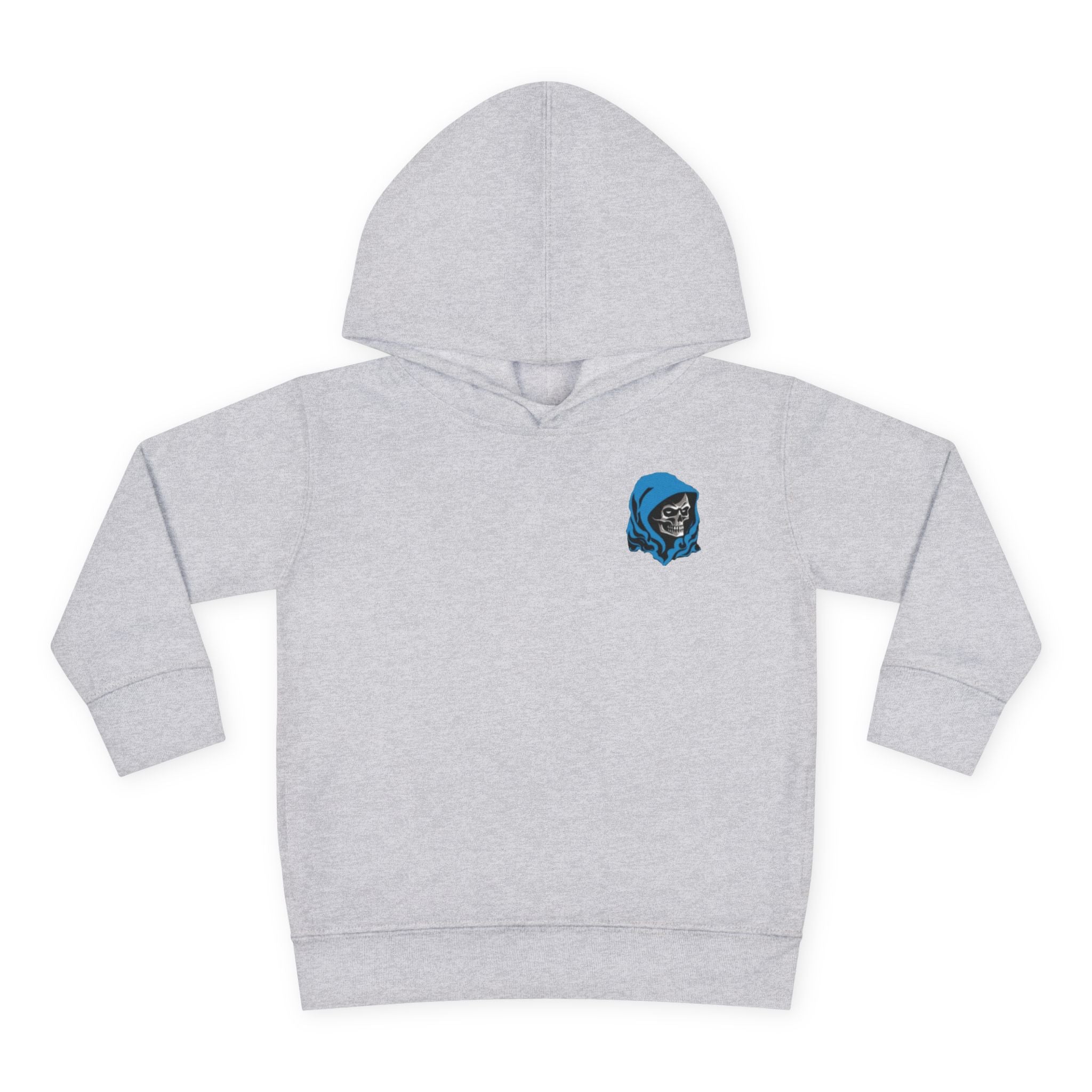 Toddler Hoodie with Blue Hooded Skull Graphic — Cute Edgy Kids Pullover