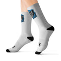 Skull & Blue Flame Sublimated Crew Socks — Gothic Skate Style