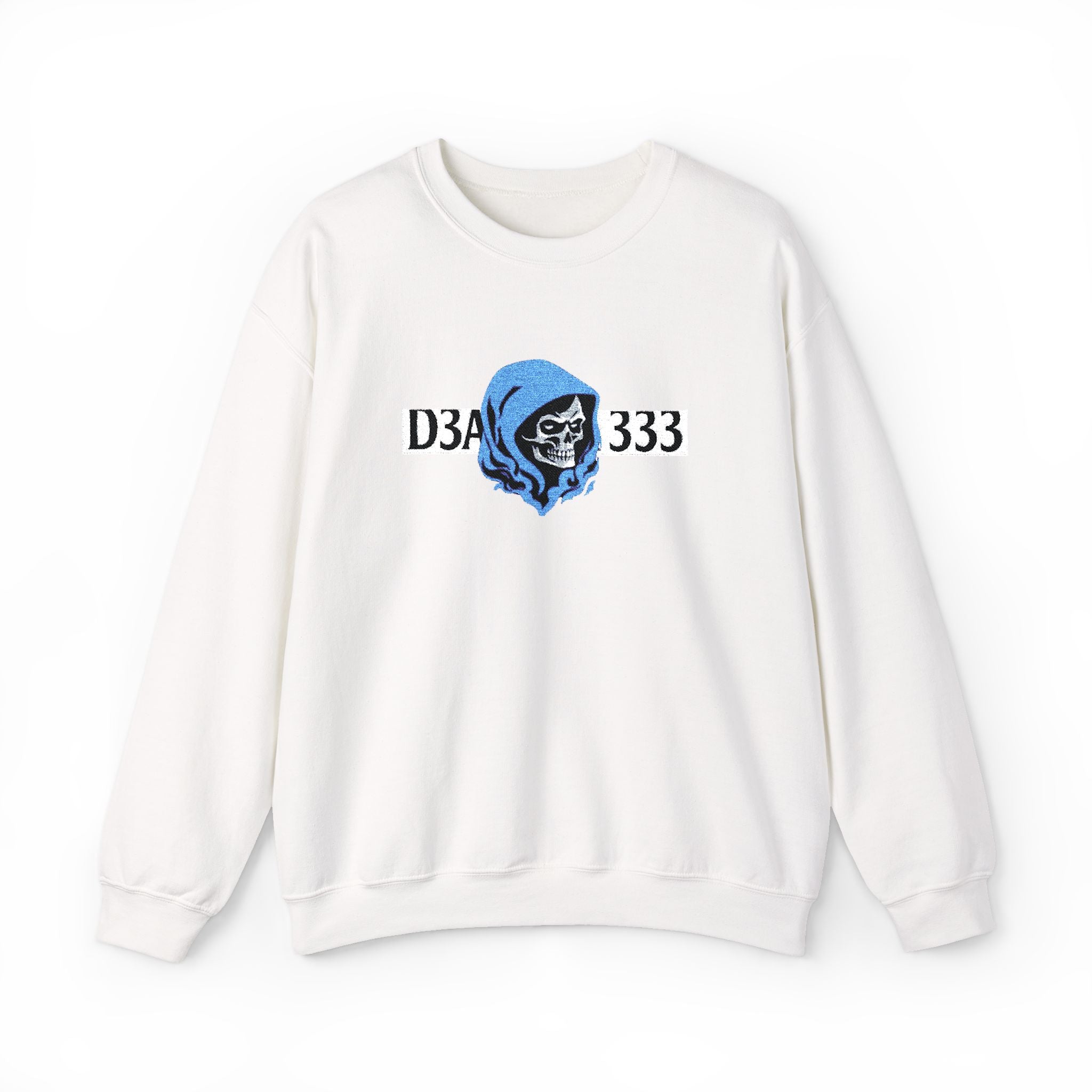Skull in Blue Hoodie Crewneck Sweatshirt - D3A 333 Graphic