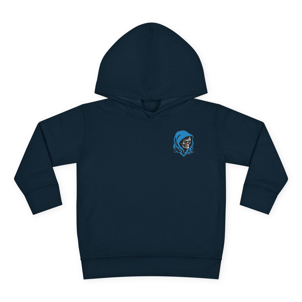 Toddler Hoodie with Blue Hooded Skull Graphic — Cute Edgy Kids Pullover