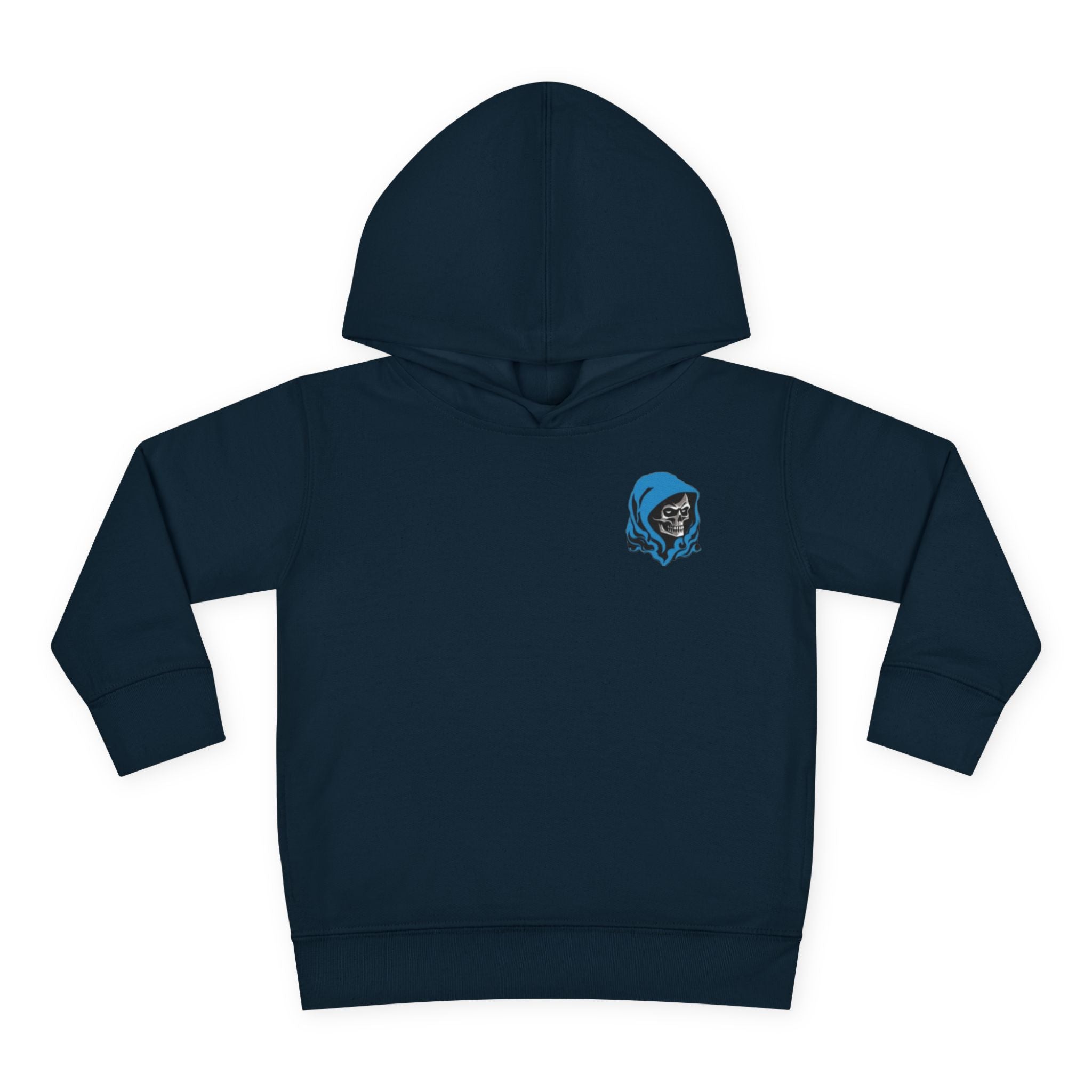 Toddler Hoodie with Blue Hooded Skull Graphic — Cute Edgy Kids Pullover