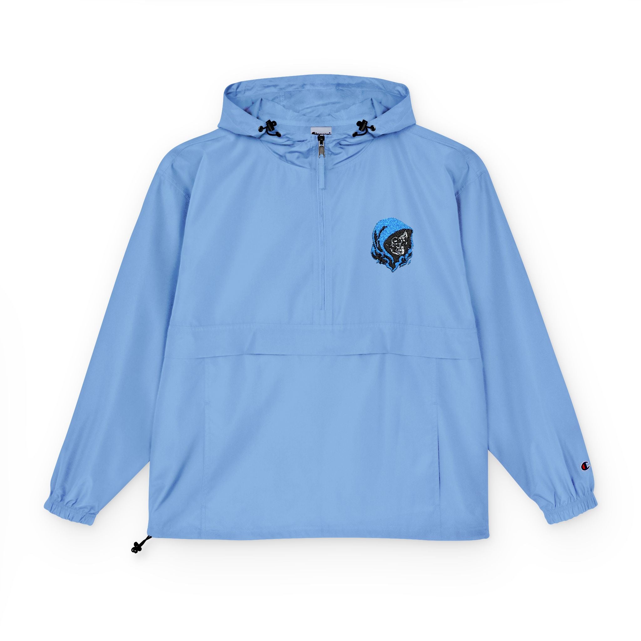 Packable Anorak Windbreaker — Blue D3ADLUX Skull