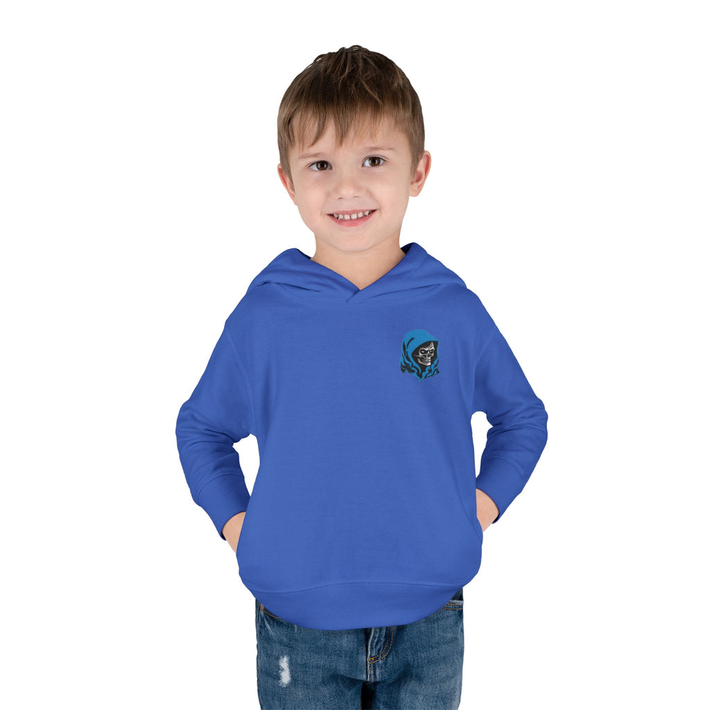Toddler Hoodie with Blue Hooded Skull Graphic — Cute Edgy Kids Pullover