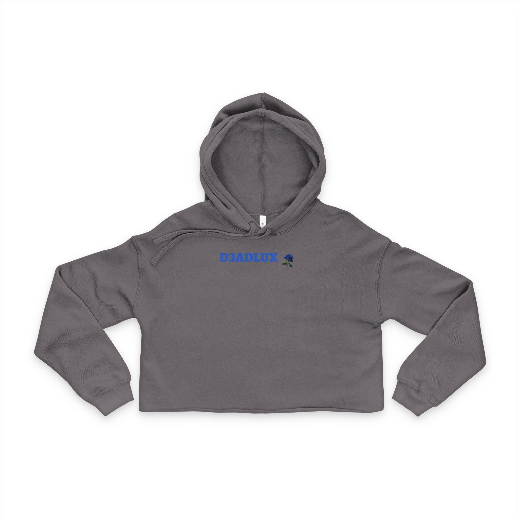 Cropped Hoodie — Minimal Blue 'DEADLUX' Logo Women's Hooded Sweatshirt