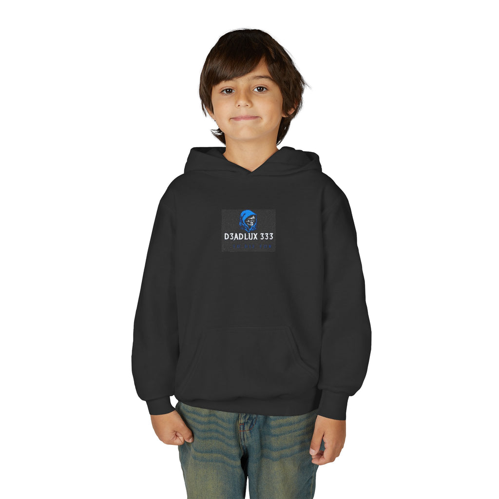 Youth Hoodie — 'DBADLUX 333' Blue Globe Logo Pullover