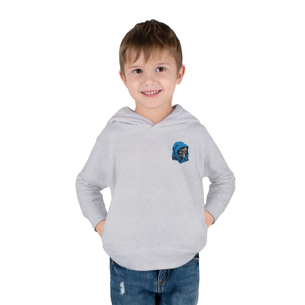 Toddler Hoodie with Blue Hooded Skull Graphic — Cute Edgy Kids Pullover