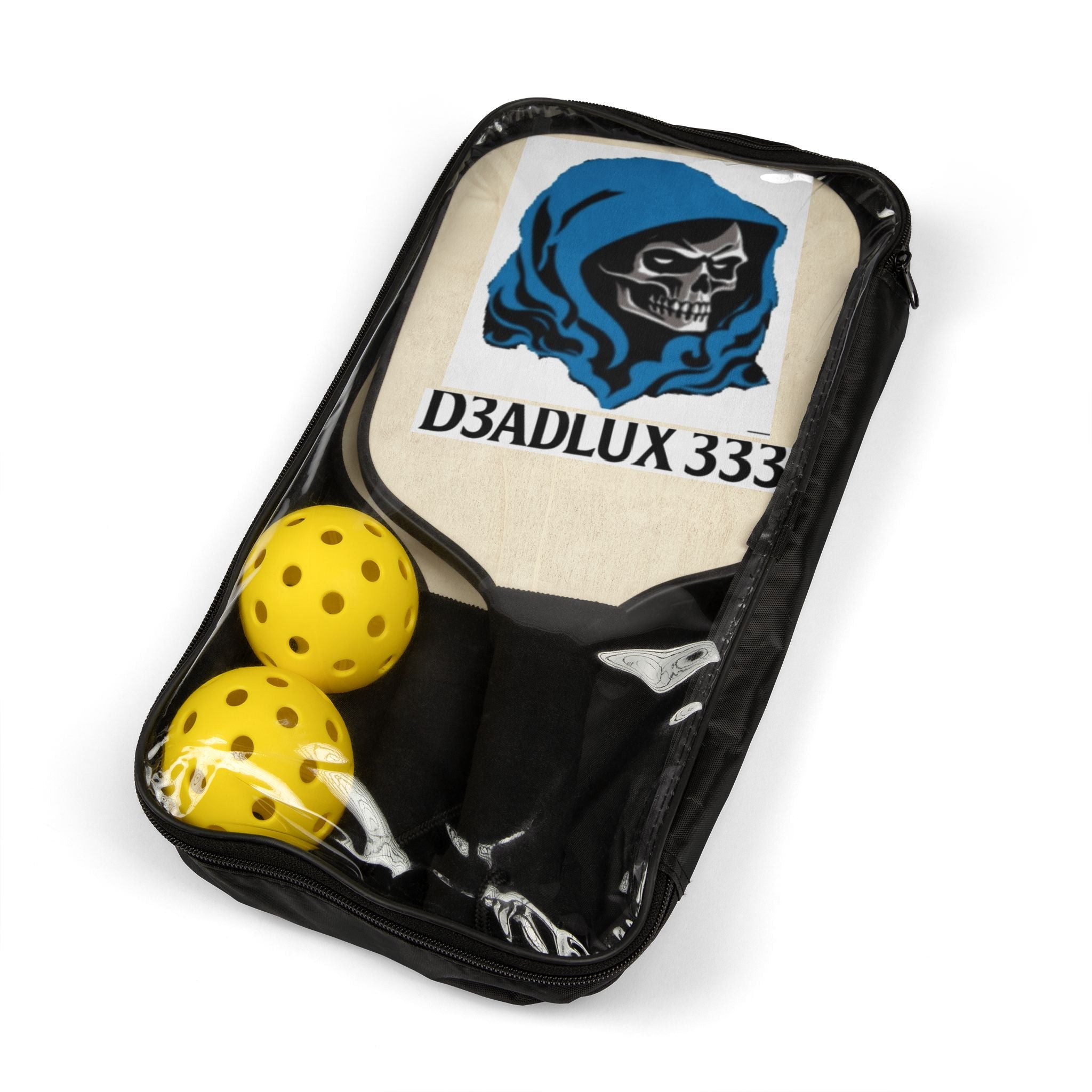 Pickleball Paddle Set — D3ADLUX 333 Skull Hood Design