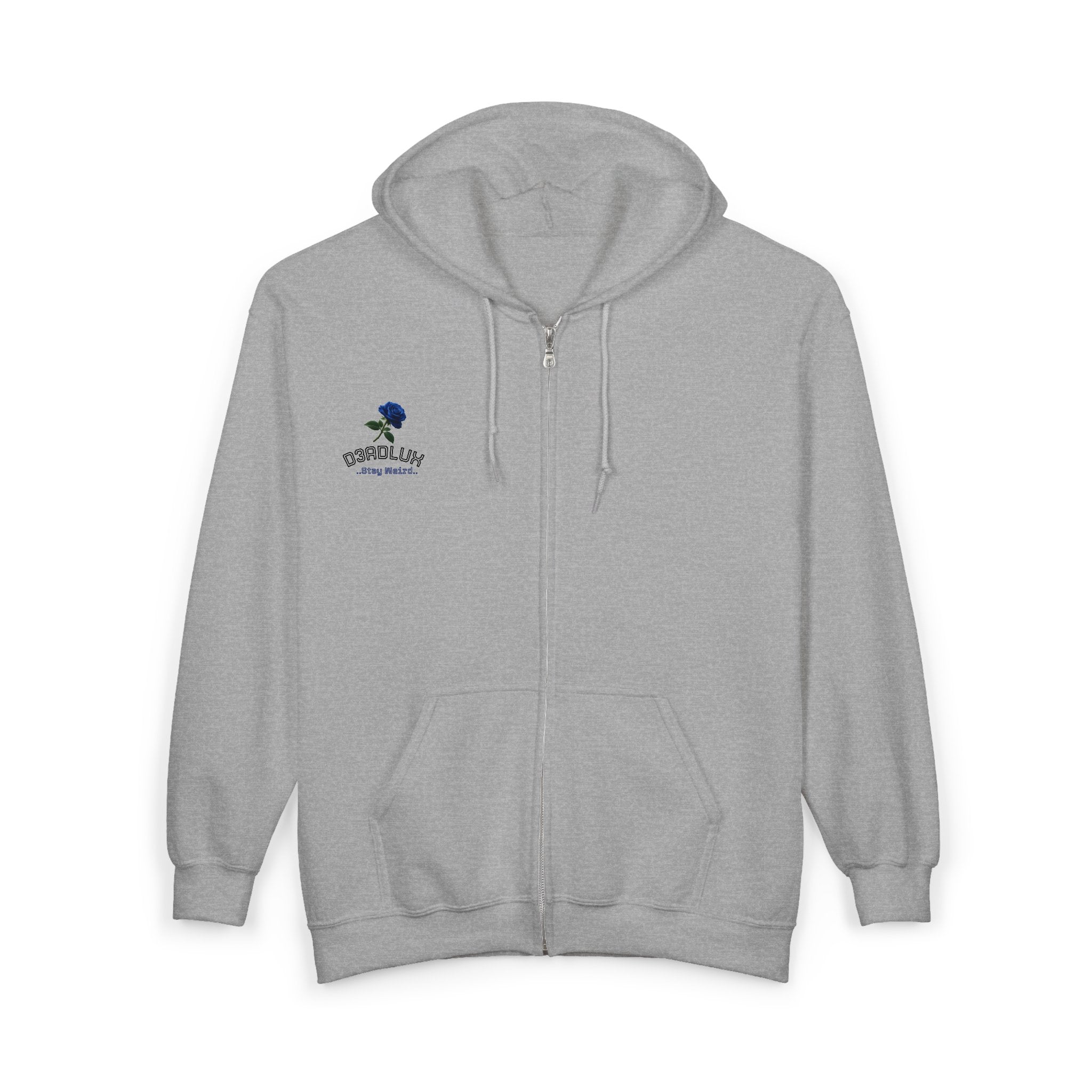Inspirational Zip Hoodie — "Stay Weird" Motivational Full-Zip Sweatshirt