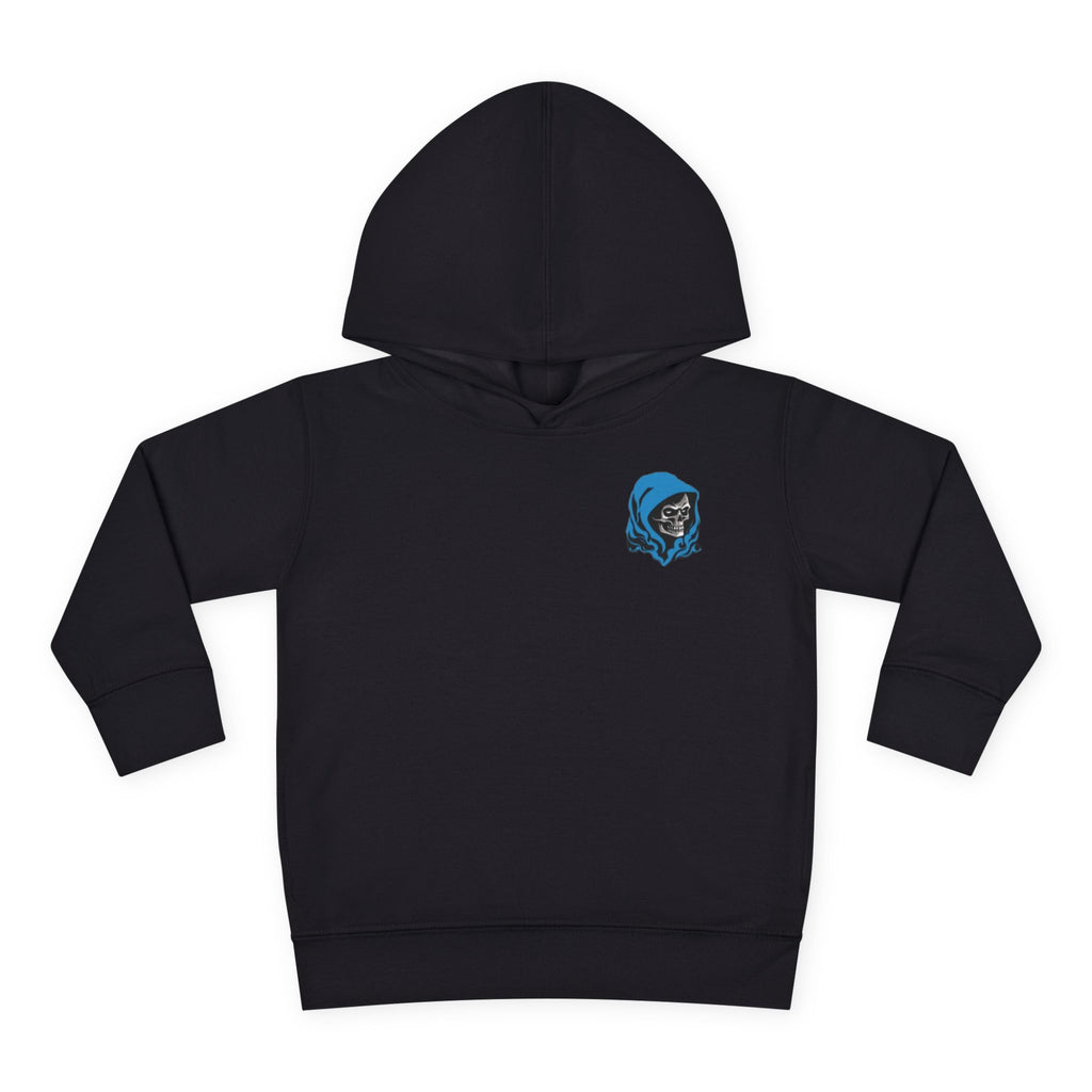 Toddler Hoodie with Blue Hooded Skull Graphic — Cute Edgy Kids Pullover