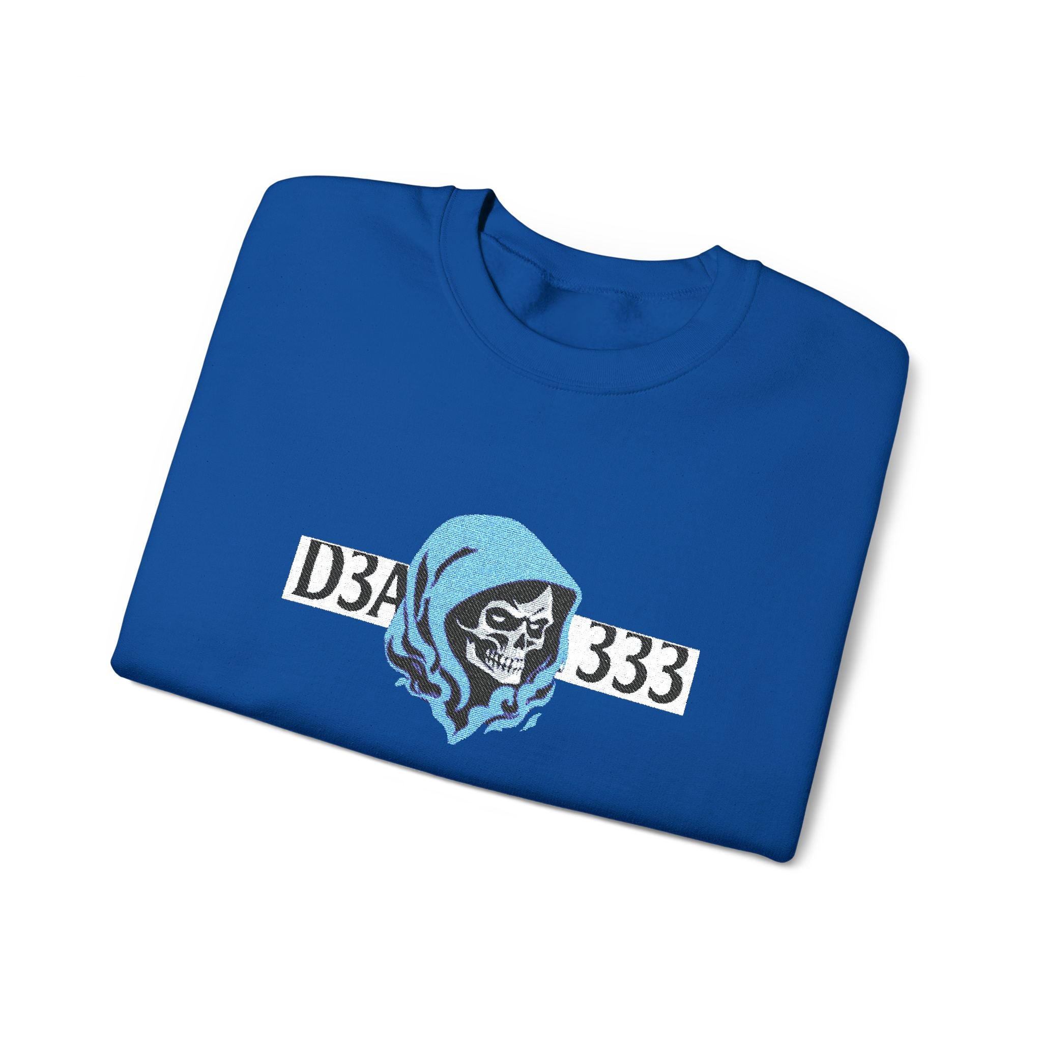 Skull in Blue Hoodie Crewneck Sweatshirt - D3A 333 Graphic