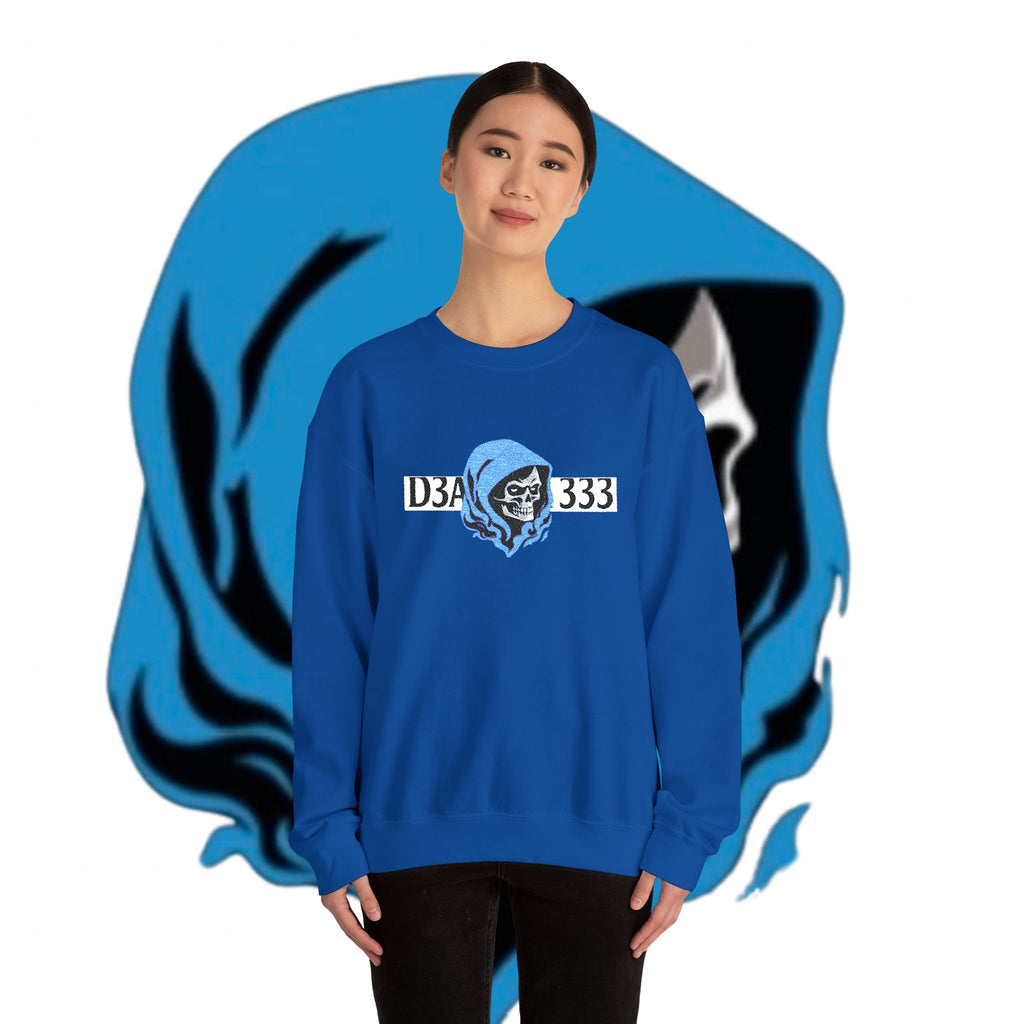 Skull in Blue Hoodie Crewneck Sweatshirt - D3A 333 Graphic