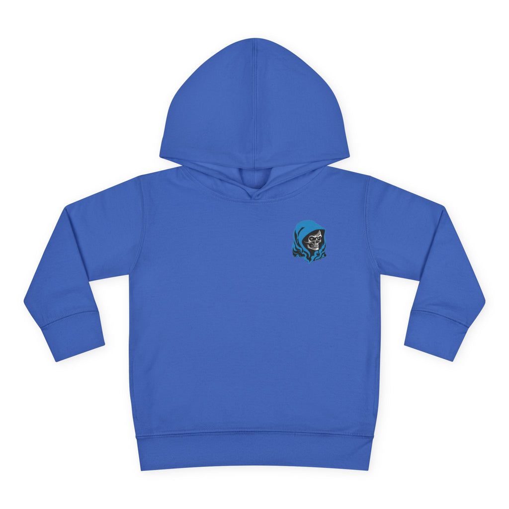 Toddler Hoodie with Blue Hooded Skull Graphic — Cute Edgy Kids Pullover