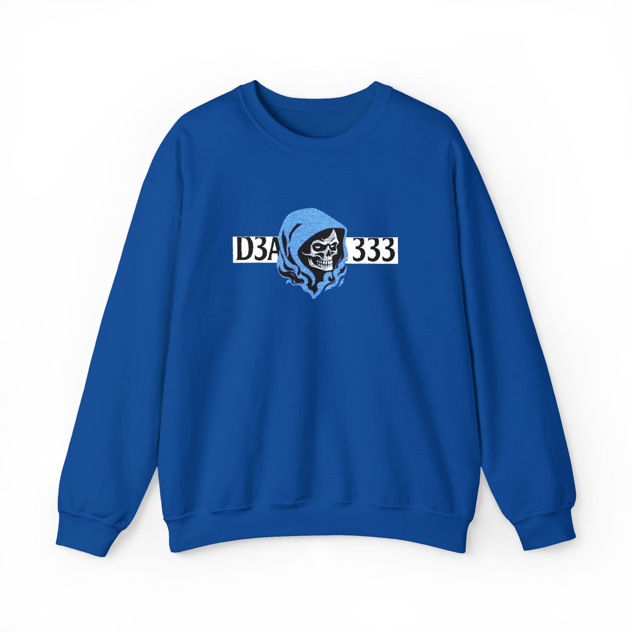 Skull in Blue Hoodie Crewneck Sweatshirt - D3A 333 Graphic
