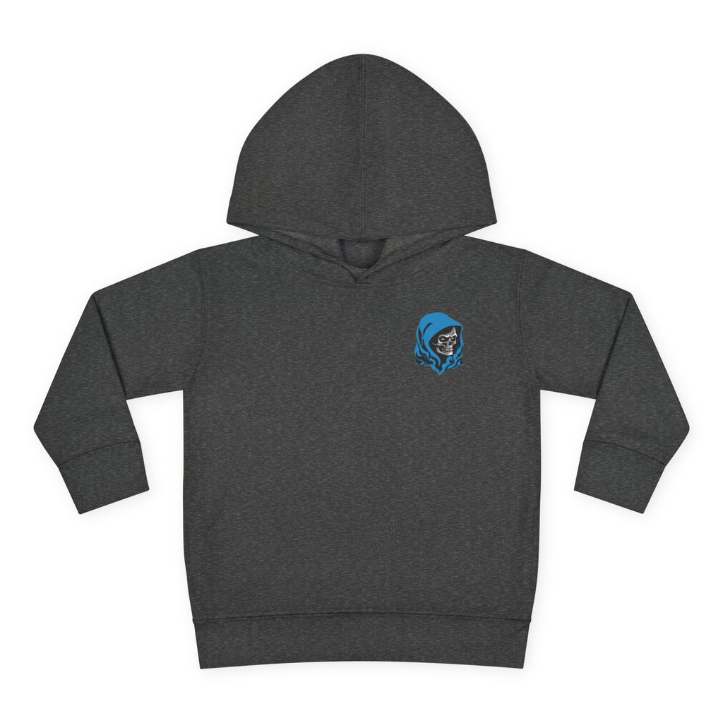 Toddler Hoodie with Blue Hooded Skull Graphic — Cute Edgy Kids Pullover