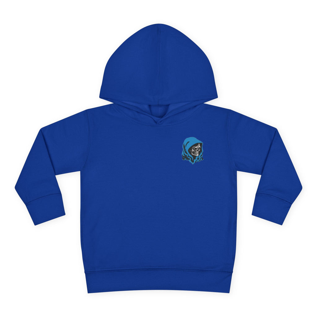 Toddler Hoodie with Blue Hooded Skull Graphic — Cute Edgy Kids Pullover