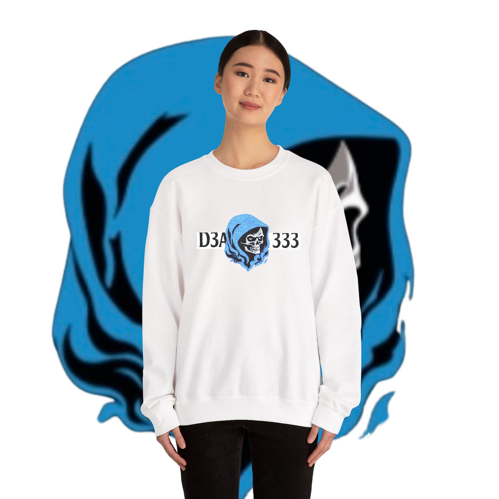 Skull in Blue Hoodie Crewneck Sweatshirt - D3A 333 Graphic
