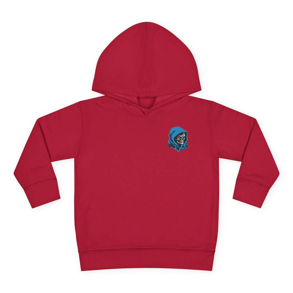 Toddler Hoodie with Blue Hooded Skull Graphic — Cute Edgy Kids Pullover