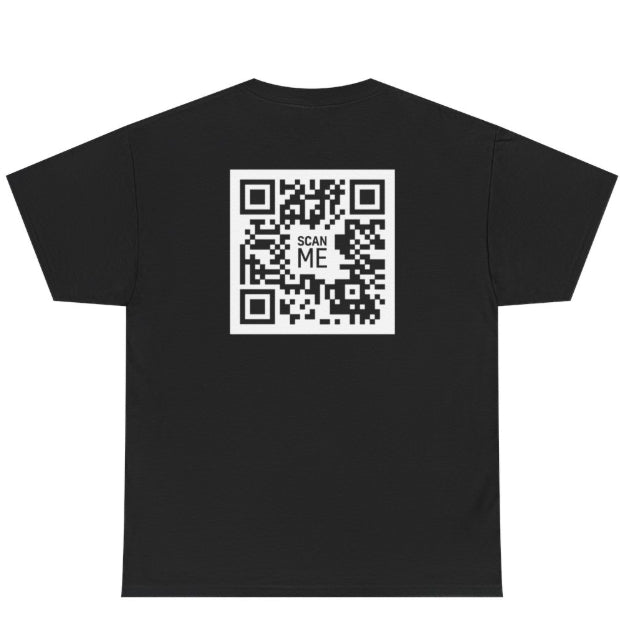 Skull Hood Graphic Tee with Scan Me QR Code